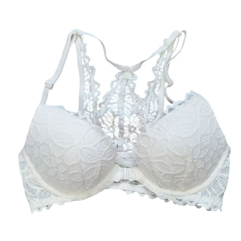 Pink Victoria's Secret Cream & Pink Lace Bralette